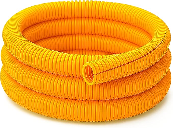 Electriduct Split Wire Loom Tubing Polyethylene Corrugated Flexible Conduit - 3/4" Nominal Size - 50 Feet - Yellow