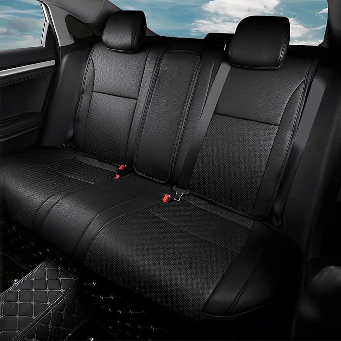 AOMSAZTO Custom Fit Seat Covers for Honda Civic Seat Covers Sedan Sport 2022 2023 2024&LX 2022-2026 Car Seat Covers Full Set Faux Leather Black