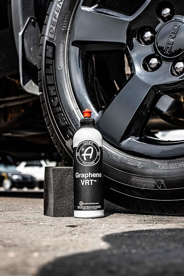 Adam's Polishes Graphene VRT 16oz Vinyl, Rubber, Tire & Trim Dressing - UV Protection and Water Repellent - Graphene Ceramic Infused Formula - Dress Tires or Trim Without Worry of Slinging (16oz)