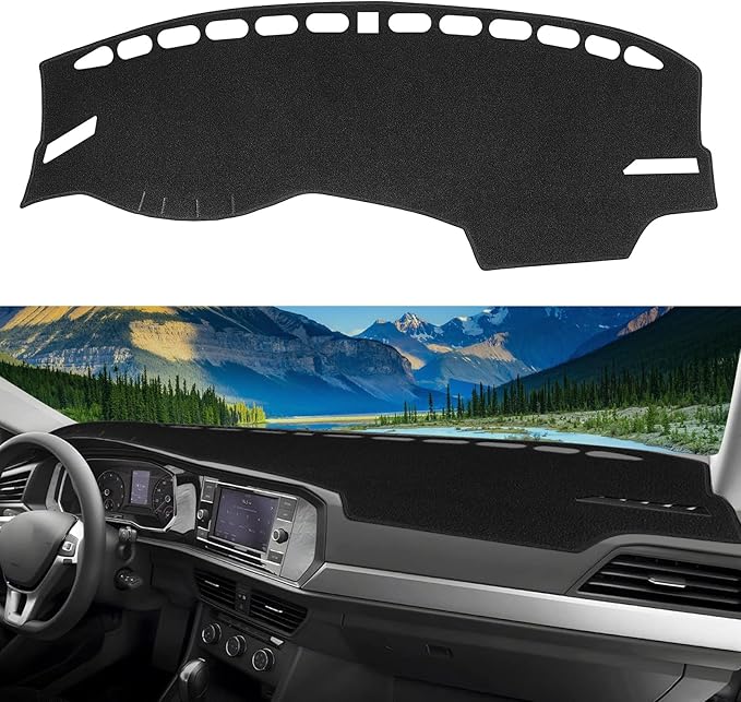 Dashboard Mats Dash Covers Pad Compatible with VW Volkswagen Jetta 2019-2023 2024 2025 Dash Carpet Protector