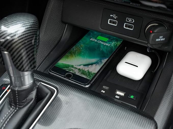 KEWISAUTO Car Wireless Charger for 2022-2025 Honda Civic, Center Console Charging Panel QC PD Fast Phone Charger Pad for Honda Civic 2022 2023 2024 2025 Accessories