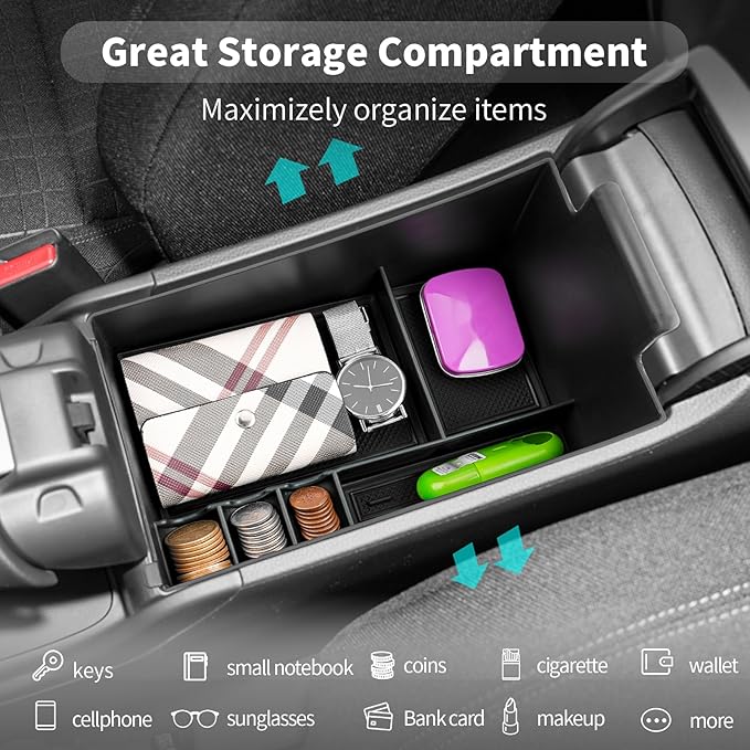 CDEFG 2025 2026 2027 HR-V Center Console Organizer Tray for 2023-2026 2027 Honda HRV HR-V Accessories Middle Console Armrest Tray Storage Box Secondary Insert Coin Container Car Interior Accessory