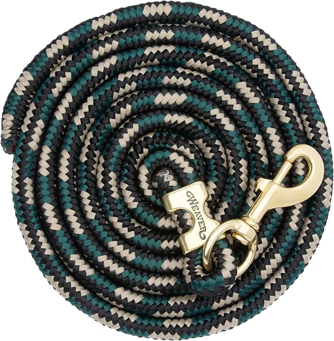 Weaver Equine Performance Lead Rope, Long Horse Lead Rope with Quick Halter Attachment, Soft Comfort Grip, Barn Horse Tack for Daily Use & Showing