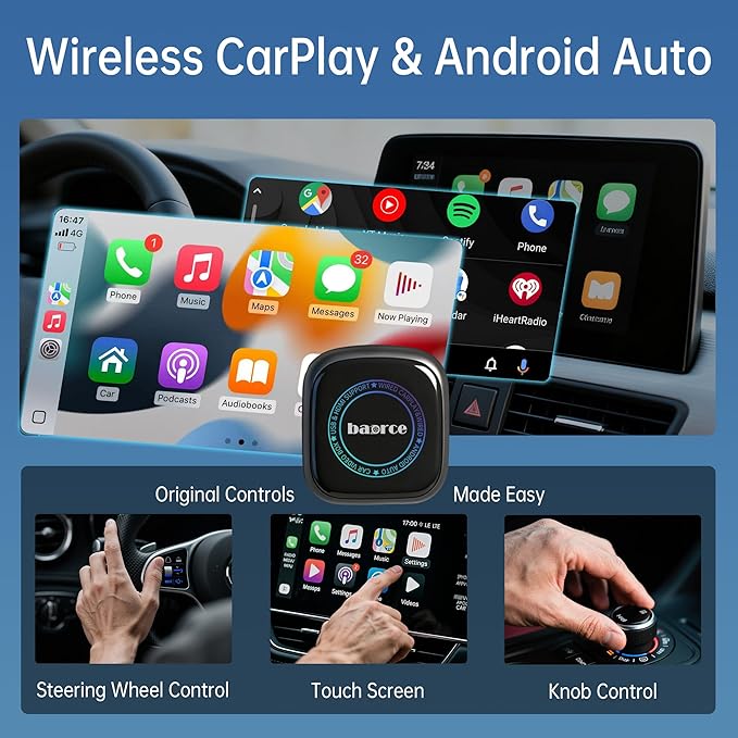 Magic Box 3.0 Max 2026 Upgrade - 32G Car Streaming Device with Netflix, YouTube, Disney+, Wireless Apple CarPlay & Android Auto Adapter, Support HDMI Output & USB Drive, for OEM Wired CarPlay Cars