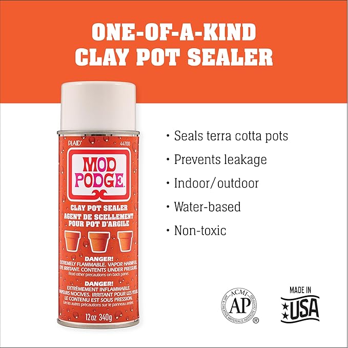 Mod Podge Clay Pot Sealer Spray, 12 fl oz, Perfect for Indoor and Outdoor Craft Projects