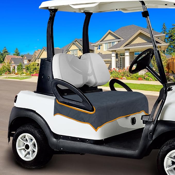 Golf Cart Seat Covers, Breathable Golf Cart Seat Towel Blanket, Keeps Seats Dry & Comfortable in All Weather, Universal 51"x30" for EZGO, Yamaha, Club Car and More 2/4-seats Cart, Dark Gray