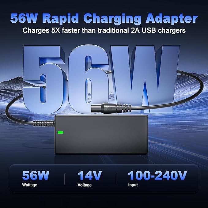 56W 14V Fast Charger Compatible with GB70 GB150 GB250+ GB251+ GB500 GB500+ Lithium Jump Starter Battery XGC4 XGC Power Adapter Cord