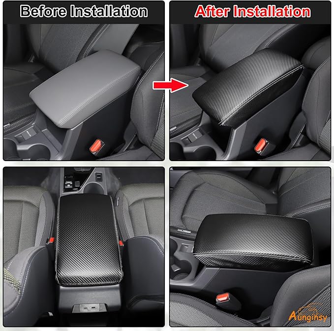 Car Leather Center Console Protector Cover Compatible with Subaru Crosstrek/Impreza 2024 Center Console Armrest Seat Box Cover Cushion Lid Protector Pad Waterproof Anti-Scratch Interior Accessories