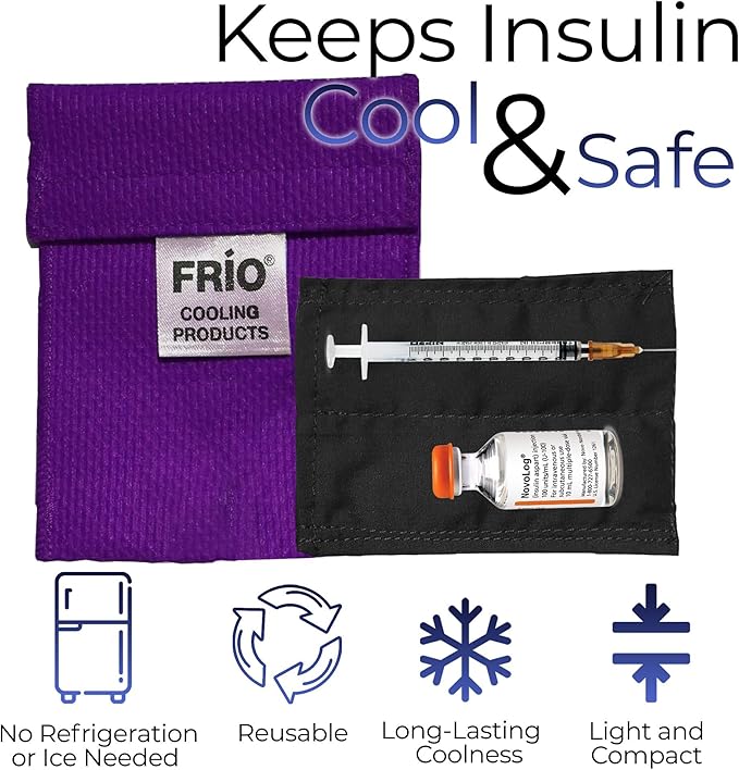 FRIO Cooling Wallet - Insulin Cooler for 45+ Hours of Stress Free On The Go - Purple Mini