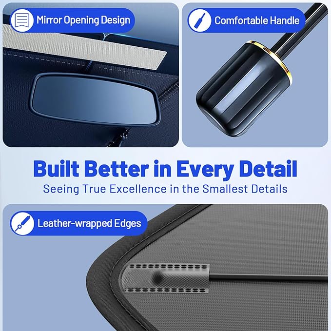 Car Windshield Sun Shade for Ford Fusion 2013-2021 –[Reflective Coated Fabric] Sunshade Umbrella for Front Window, Car Shades Sun Visor Keep Car Cool and Protects Interior, 1:1 Exact Fit