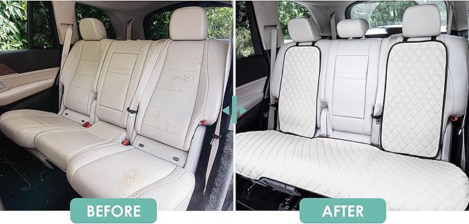 FH Group Car Seat Cushion Neosupreme Automotive Seat Cushions - Universal Fit, Rear Car Seat Cushion, Car Seat Cushions with Non-Slip Silicone Backing for SUV, Sedan, Van Rear Set White
