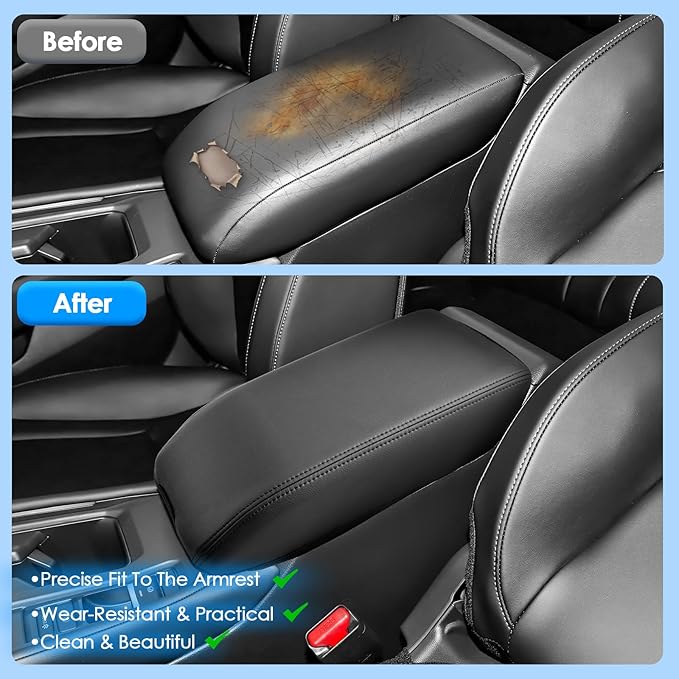 2023 2024 2025 2026 Accord Center Console Cover for Honda Accord (LX/SE/EX) Accord Hybrid (Sport/EX-L/Sport-L/Touring), Waterproof&Comfy Leather Armrest Cover 2025 Accord Hybrid Accessories
