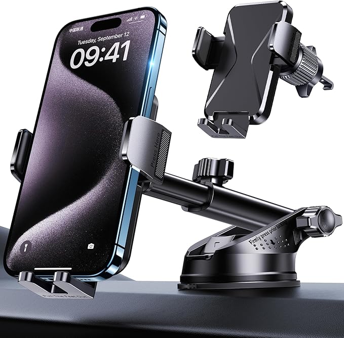 GUWEZ Universal Car Vent Phone Mount: 360° Swivel Holder for Smartphones, Secure Hands-Free Cradle for Easy Navigation & Calls