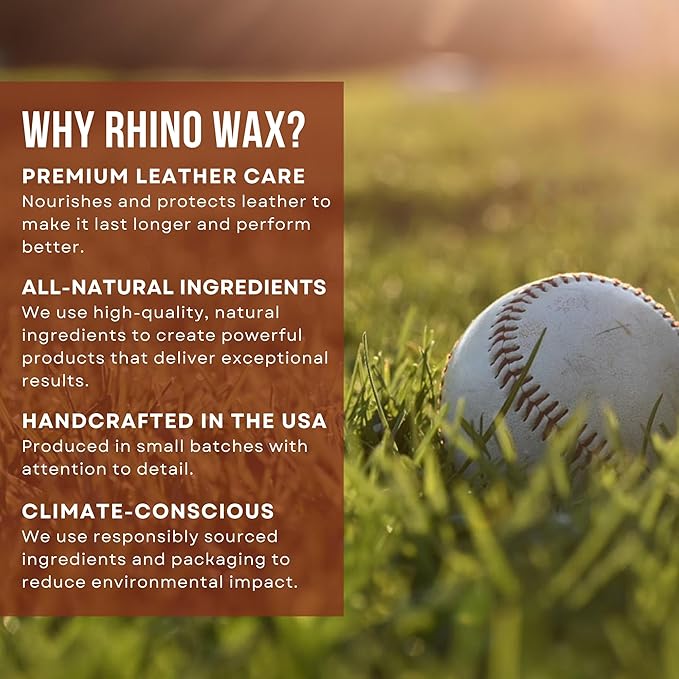 Rhino Wax - Baseball Glove Brush and Applicator Kit (5 Pack) - 1 Horsehair Scrubber for Basic Dirt Removal - 2 Dauber Brushes for Oil and Conditioner Application - 2 Microfiber Cloths for Wiping Down