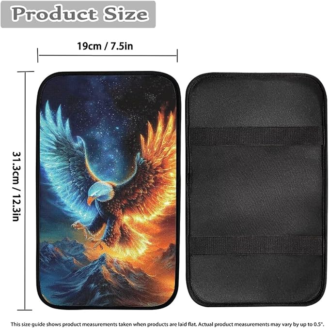 Eagle Auto Center Console Pad,Soft Waterproof Car Center Console Covers Auto Armrest Seat Box Cover Protector for Most Vehicle SUV Truck Car