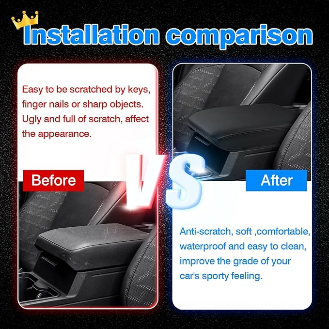 Autorder Center Console Cover for 2024 2025 2026 Toyota Tacoma Accessories Armrest Cover Anti-Scratch Middle Console Pad Leather Armrest Protector