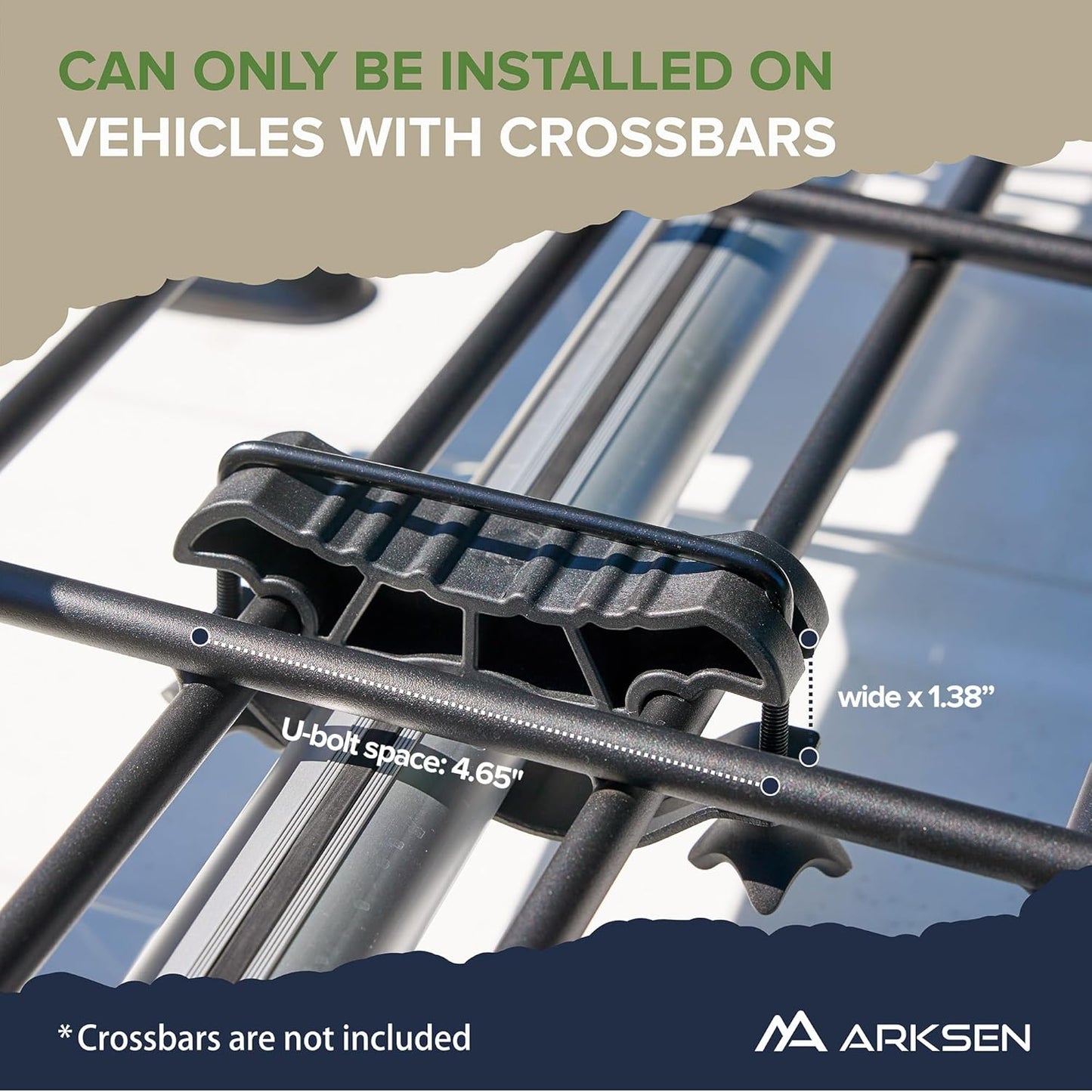 ARKSEN 43 x 50 x 6 Inch Universal Extra Wide 150LB Heavy Duty Roof Rack Cargo with Cargo Net, Car Top Luggage Holder Carrier Basket for SUV, Truck, & Car Steel Construction