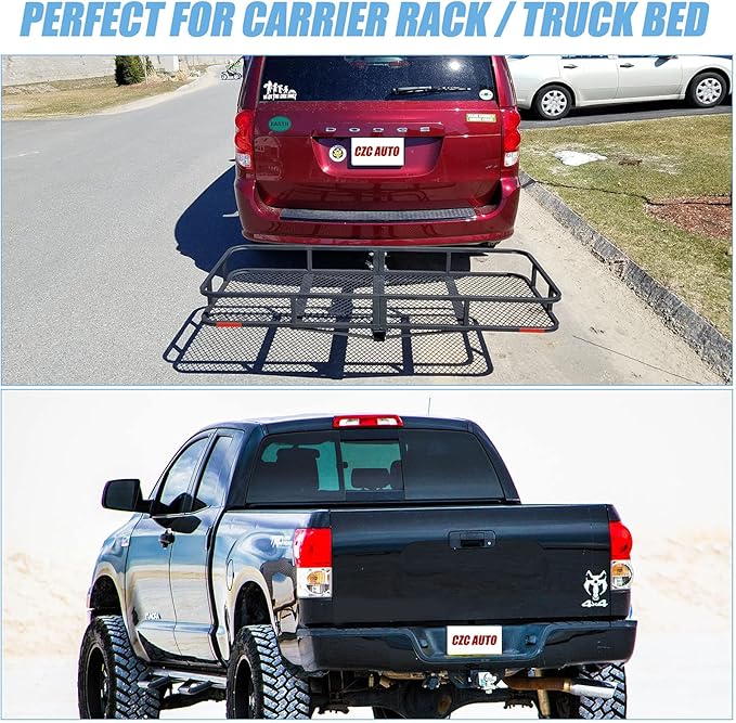 CZC AUTO Hitch Cargo Carrier Bag, 20 cu. ft Waterproof/Rainproof/Weatherproof Cargo Traveling Bag for Car Truck SUV Vans' Hitch Trays and Hitch Baskets, Safe Steady Durable Soft (Blue)