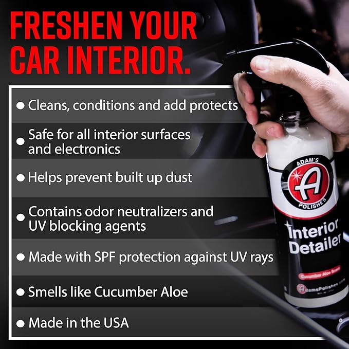 Adam's Polishes Interior Detailer Gallon (Cucumber Aloe) - Total Car Interior Cleaner, Protectant & Dressing | All Purpose Cleaner & Leather Conditioner | Vinyl, Dashboard, Screen, Seat Cleaner
