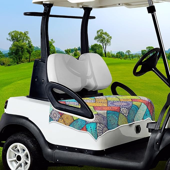 ENYORSE Golf Cart Seat Covers - Ethnic Style Golf Cart Towel Blanket for 2/4 Seater, Soft & Breathable Microfiber, Keeps Seats Cool & Comfortable, 51”x31”, Fits EZGO/Yamaha/Club Car