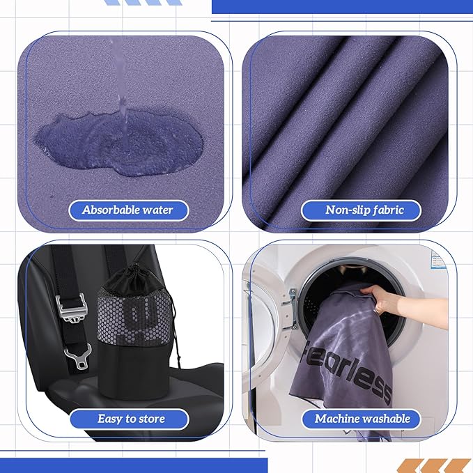2 Pack Car Seat Towel Covers with Storage Bag 63 x 32 Inch Athletic Running Towel Seat Sweat Washable Non Slip Cover Gift for Car Outdoor Sport Activities (Gray)