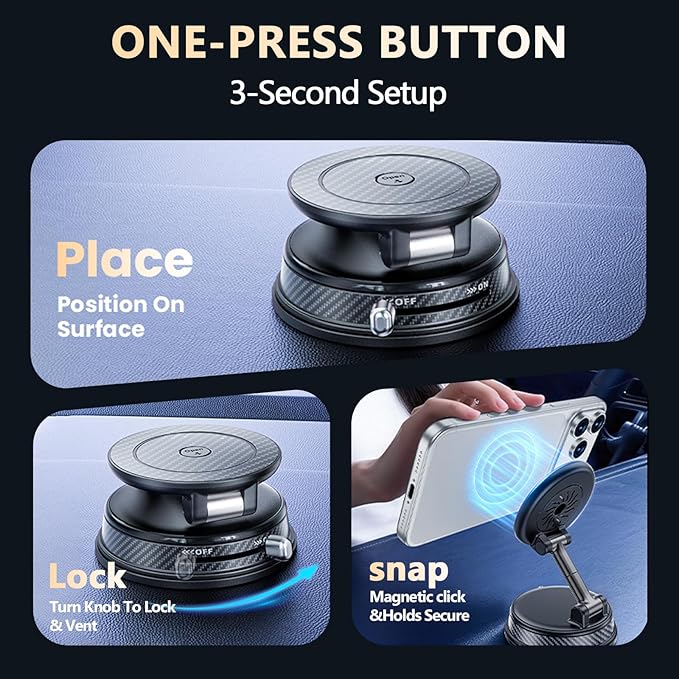 360° Adjustable Car Aromatherapy Tablet Magnetic Phone Holder, Compatible with iPhone 17 Pro Max, 16, 15, 14, 13, 12, Air Plus & More. Perfect for Car, Kitchen, Bedroom, Gym & More