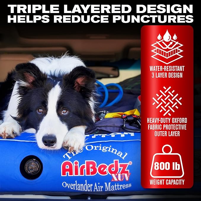Pittman Outdoors AirBedz PPI-XUV Rear Seat Mattress for SUV and Crossover Vehicles (with Built-in Rechargeable Battery Air Pump) , Blue