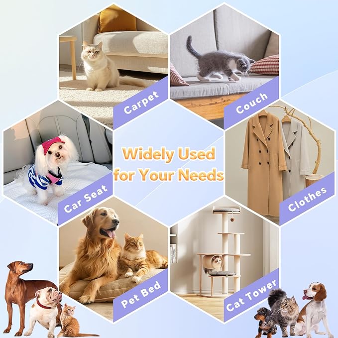 4 Pack Pet Hair Removal Tool, Cleaner Pro Pet Hair Remover for Cat and Dog, Reusable Carpet Scraper Lint Remover, Lint Shaver for Couch, Carpet, Clothing, Bedding, Car, Furniture, Pet Towers