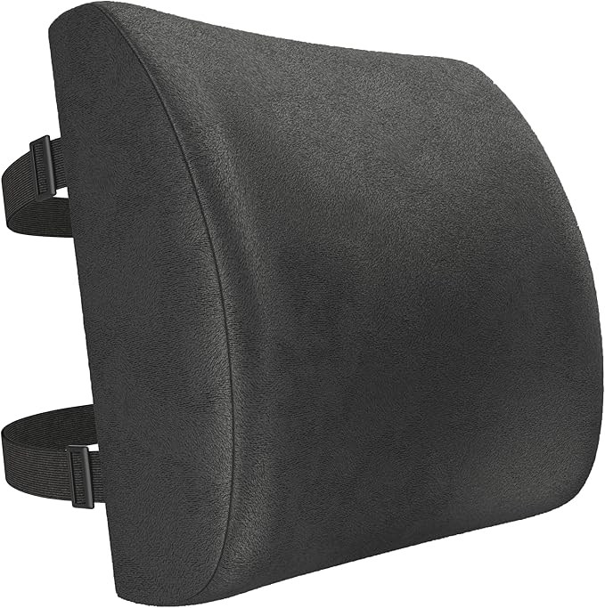 FORTEM Lumbar Support Pillow for Office Chair, Lumbar Support Pillow for Car, Back Rest for Gaming, Memory Foam Pillow, Desk Chair Cushion, Breathable & Washable Cover, Adjustable Straps