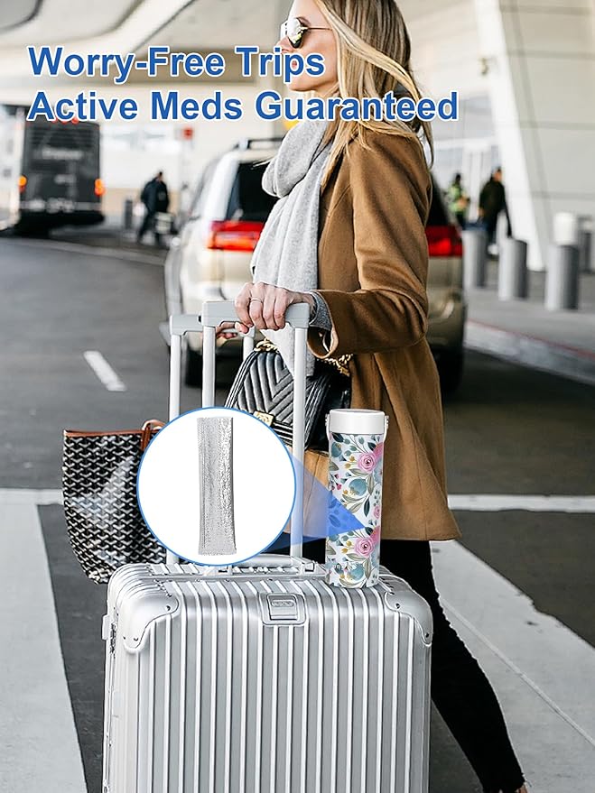 YOUSHARES Insulin Vials Protective Bag - Aluminum Foil Insulated Sleeves Compatible with Diabetic Pens & Peptide Vial, Medicine Organizer Protector for Diabetes Cooler Bottle Travel Case