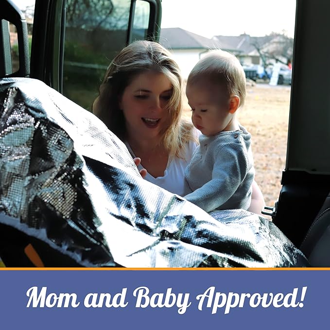 Mommy’s Helper Car Seat Sun Shade Cover – Heat Reflective Car Seat Sun Protector for Baby & Toddler – Universal Fit Carseat Cover for Summer – Blocks Sun & UV to Help Reduce Heat Buildup