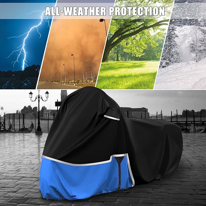 Waterproof Motorcycle Cover Replace for Indian Scout/Scout Bobber/Chief, 420D Oxford Cloth Customized Motorcycle Cover for Snow Rain Dust Protection