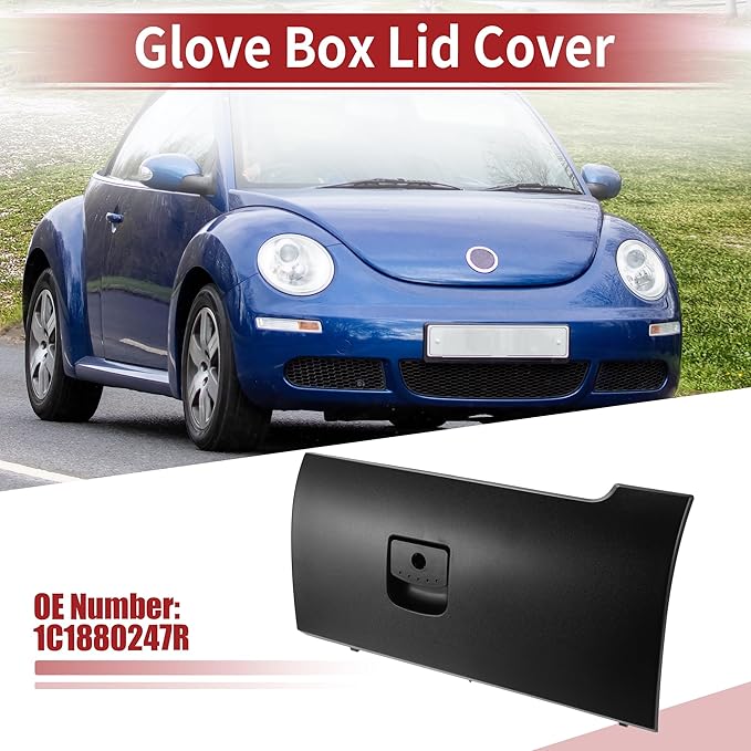 ACROPIX Dash Glove Box Door Lid Cover Glove Compartment Lid Fit for Volkswagen Beetle 2006-2010 No.1C1880247R Black - Pack of 1