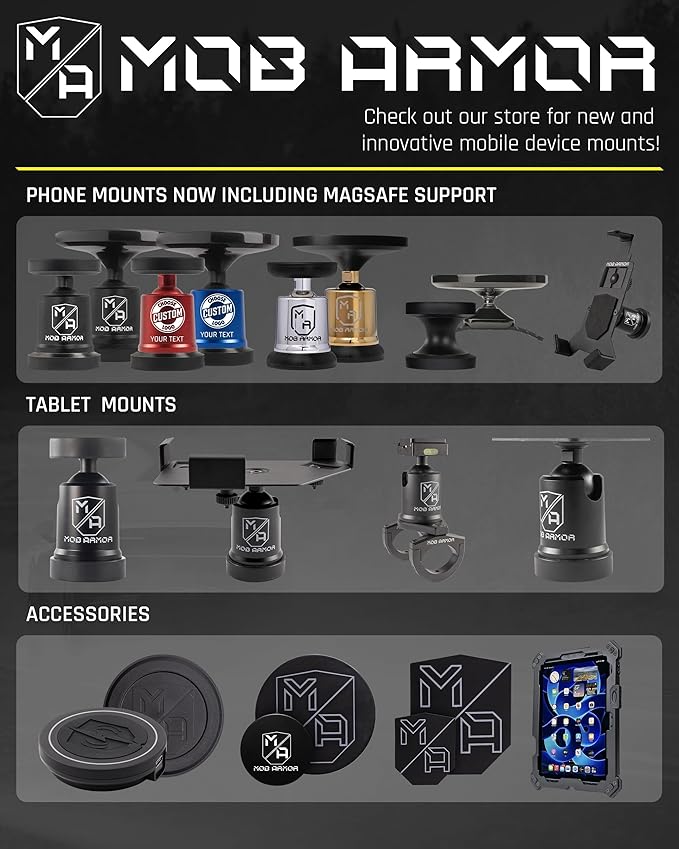 Mob Armor Magnetic Phone Mount Plates - Strong Adhesive Steel Discs for MobNetic Maxx & Mob Magnetic Car Mounts, Compatible with Phone Magnet Plates, Vehicle Accessory - Black (6 Pack)