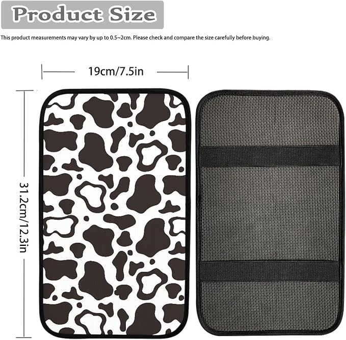 Dreaweet Car Center Console Cover Cute Cow Print Car Accessories Armrest Cover for Car Truck SUV Sedan for Women,Universal Armrest Cover for Car Center Console