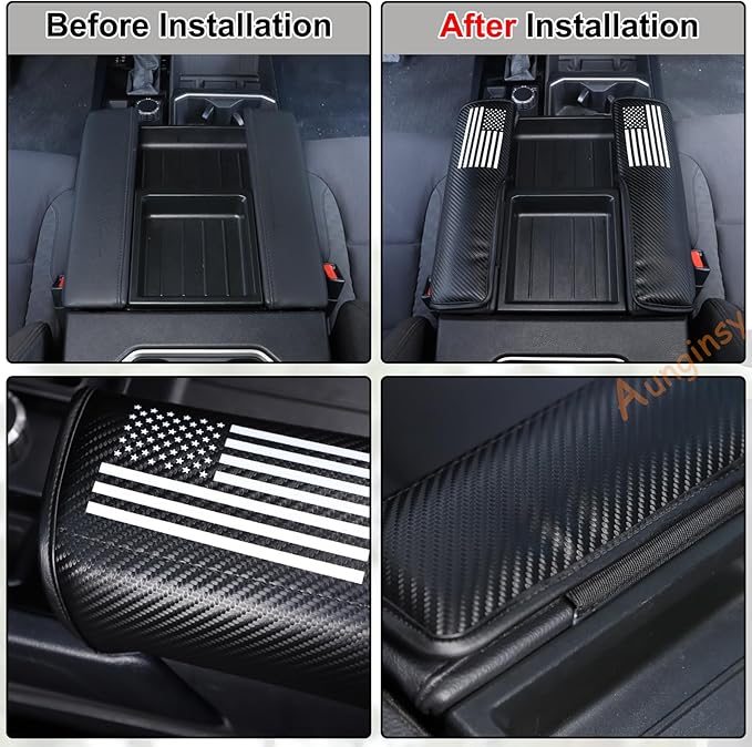 Upgrade Car Leather Center Console Protector Cover Compatible with Toyota Tundra 2022+ Sequoia 2023+ Center Console Armrest Seat Box Cover Cushion Lid Protector Pad Waterproof Anti-Scratch Accessories
