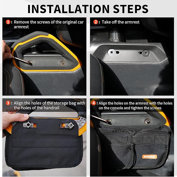 Seat Storage Bags, Storage Pockets, Interior Storage, Accessories. for Ford Bronco 2021-2025 2/4 Door (Passenger Side)