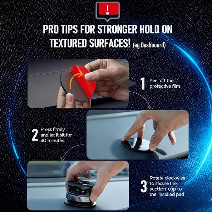 Vacuum Magnetic Car Phone Holder for Your Car, 360° Adjustable Car Phone Mount, Foldable Car Mount, for Magsafe Dashboard Car Bracket Stand for iPhone & Android