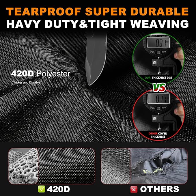 UTV Cover 4-6 Seaters Waterproof Outdoor,Side by Side Cover,Thickened 420D Oxford Cloth All Weather Protection,Compatible with Can-Am Defender MAX PRO X3 Arctic Cat Prowler Viking RZR XP,167x65x76
