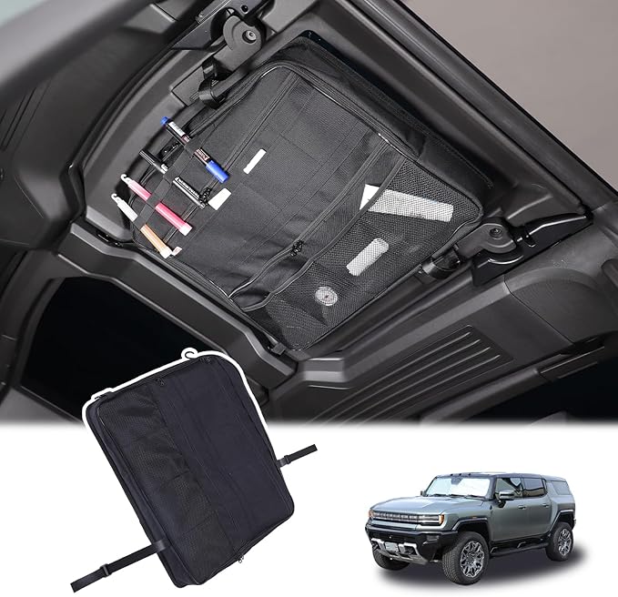 Roof Organizer Bag Storage for Hummer EV Accessories Sunroof Rooftop Panel Waterproof Foldable Heavy Duty Hardtop Cargo Carrier Bag Overhead for Hummer EV SUV Pickup 2022-2025 2026 (Rear Roof-Right)