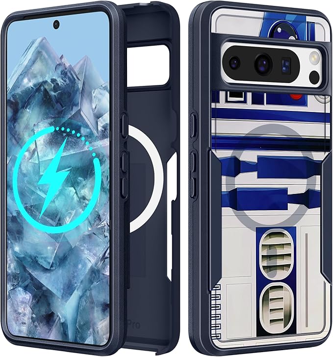 for Google Pixel 8 Pro Case - Compatible with MagSafe Women Girls Boys Cute Magnetic Protective Cover Cool Blue Unique Heavy Duty Shockproof Design for Google Pixel 8 Pro Phone Cases