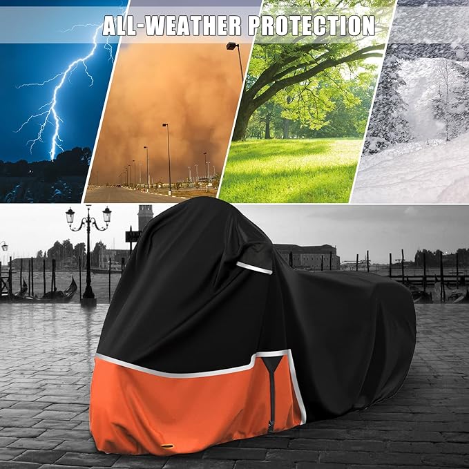 Waterproof Motorcycle Cover Replace for Indian Scout/Scout Bobber/Chief, 420D Oxford Cloth Customized Motorcycle Cover for Snow Rain Dust Protection