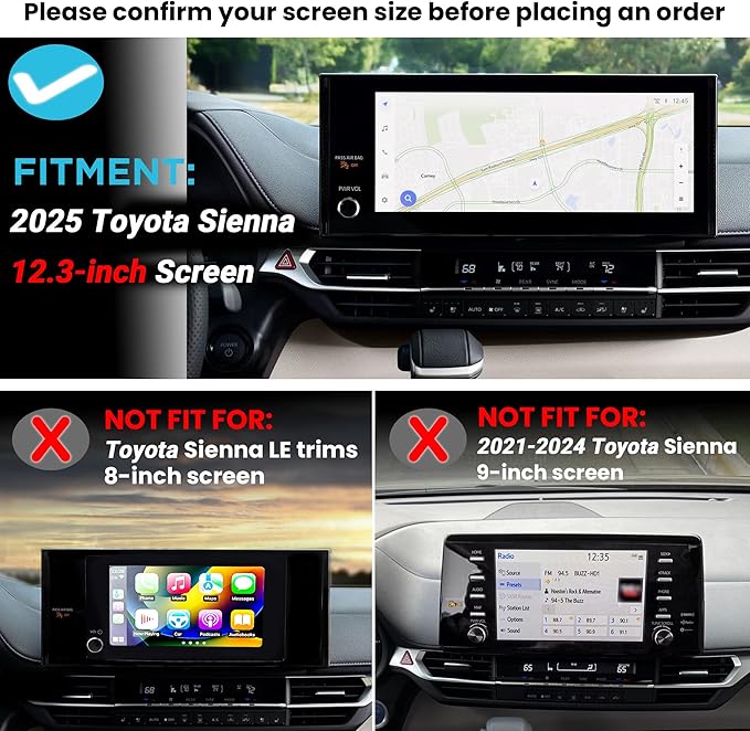 Center Console Organizer Dashboard Tray Compatible with 2025-2026 Toyota Sienna 12.3-inch Screen Interior Accessories, Dashboard Storage Organizer Box with Sunglasses Holder