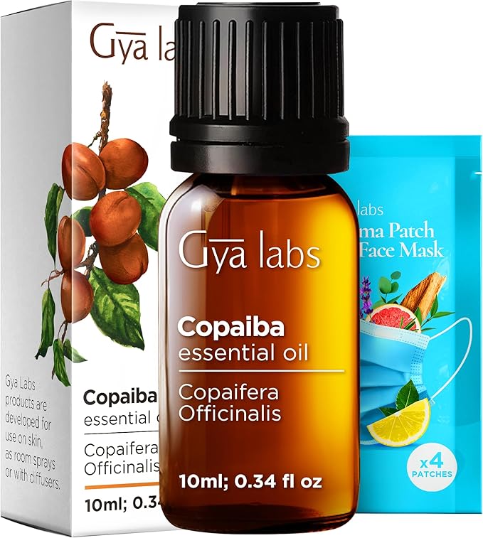 100% Pure Copaiba Essential Oil - 0.34 Fl Oz - Copaiba Oil for Hair, Skin, Diffuser, Aromatherapy & DIY Candle Making Scent