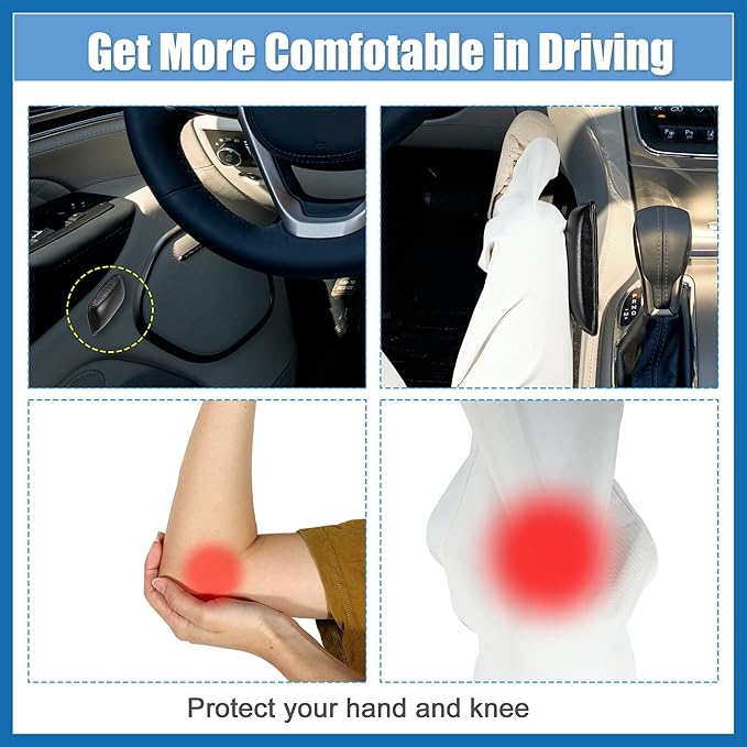 Universal Car Center Console Knee Leg Elbow Cushion Pad Faux Leather Auto Armrest Knee Cover Support 18x8x3.2cm Black Item Replacement