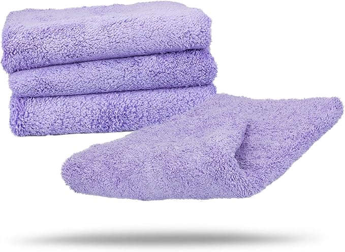 Maxshine 16”x24” Edgeless Purple Microfiber Towel (500GSM) - Double-Sided, Plush Car Drying Towel for Detailing - Professional Auto Detailing