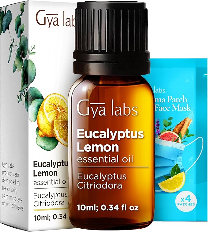 100% Pure Eucalyptus Lemon Essential Oil - 0.34 Fl Oz - Eucalyptus Lemon Oil for Hair, Skin, Diffuser, Aromatherapy & DIY Candle Making Scent