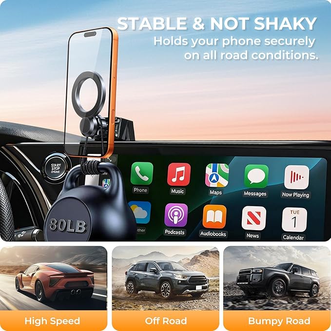 Car Phone Holder for Lexus RX RX350/RX350h/RX500h 2026 2025 2024 2023 (Only for 14-Inch Screen) 360° Rotation Magnetic Cell Phone Mount, Compatible with Magsafe, Does Not Affect Air Vent