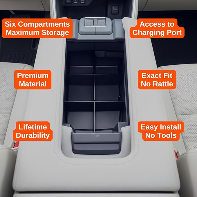 Vehicle OCD - Center Console Organizer for Toyota Grand Highlander (2024-2026) - Made in USA - SLX198