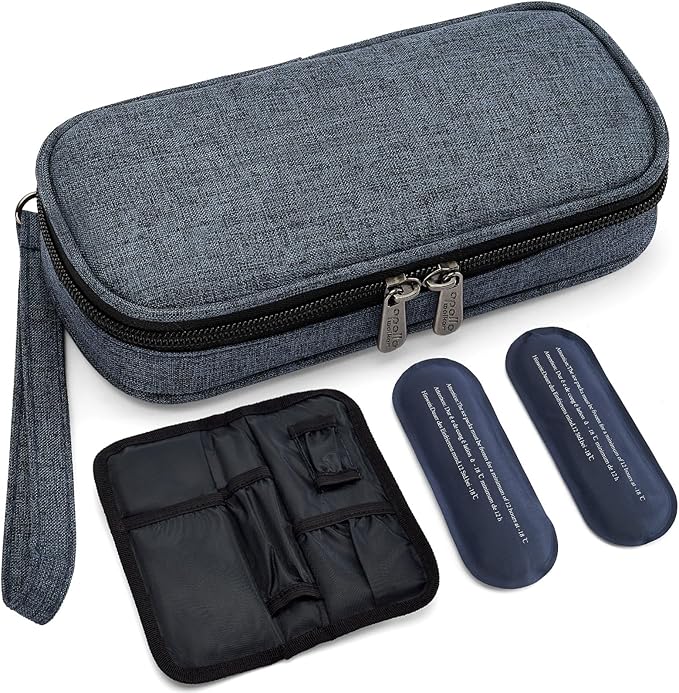 apollo walker Insulin Cooler Travel Case Diabetic Medication Cooler with Ice Packs and Insulation Liner insulin travel case tsa approved
